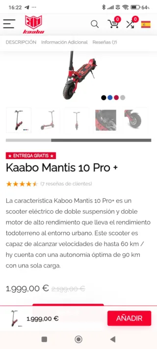 Patinete Eléctrico 2000W - 54km
