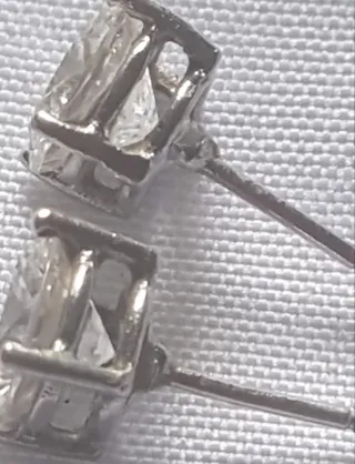 Pendientes oro blanco circonita/cristal.Precioso.