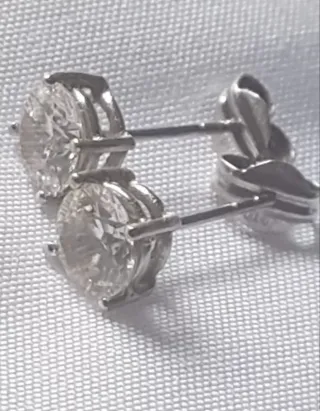 Pendientes oro blanco circonita/cristal.Precioso.