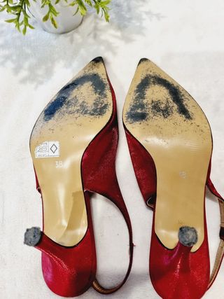 Zapatos destalonados Rojos Brillantes Talla 38