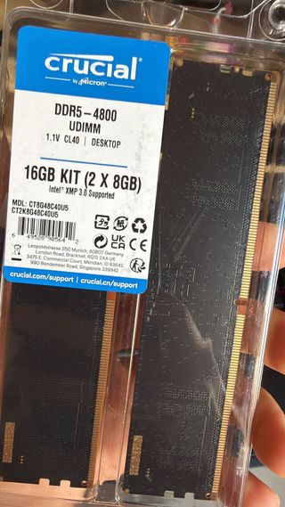 Crucial DDR5 16GB (2x8GB) 4800MHz CL40 UDIMM