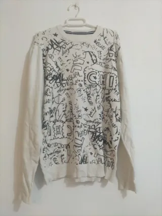 Jersey Desigual Blanco y Negro Talla L