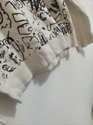 Jersey Desigual Blanco y Negro Talla L