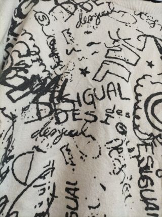Jersey Desigual Blanco y Negro Talla L