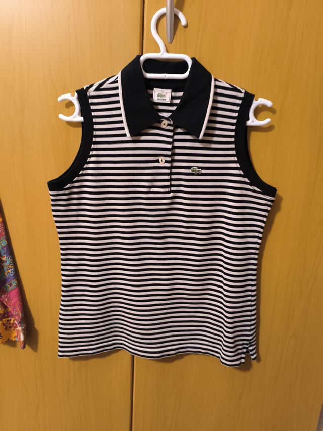 Polo sin mangas Lacoste rayas