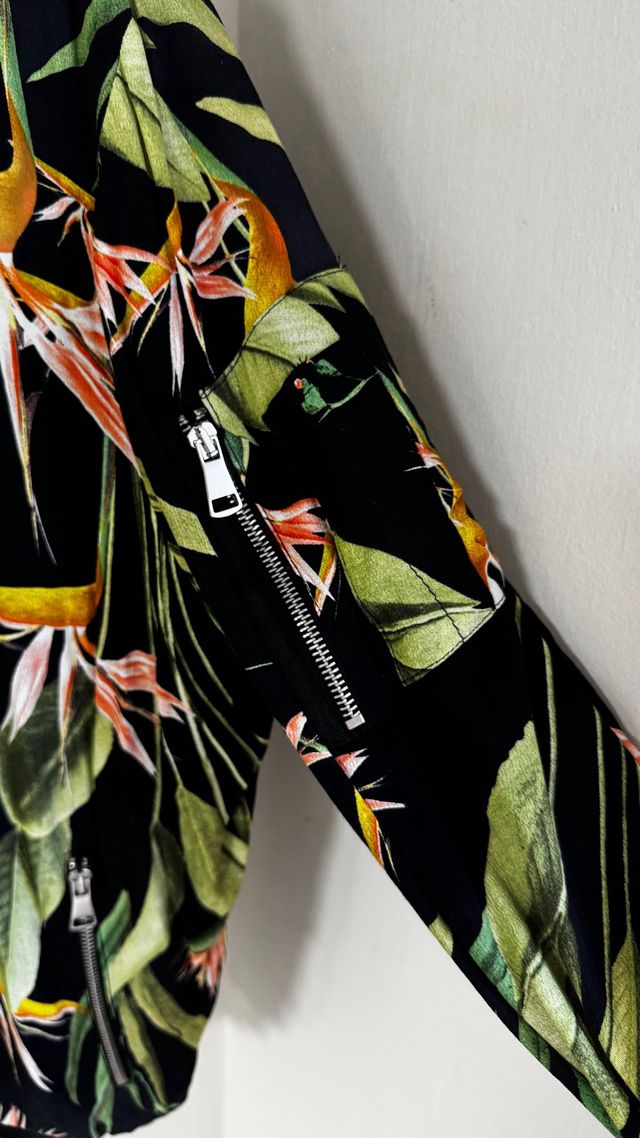 Chaqueta Bomber Zara Estampado Floral