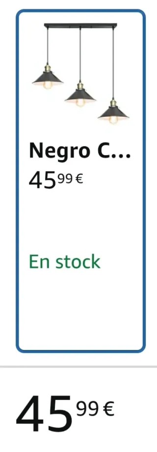 Lámpara de techo 3 focos negra y dorada
