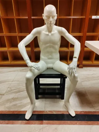 Maniquí de caballero sentado