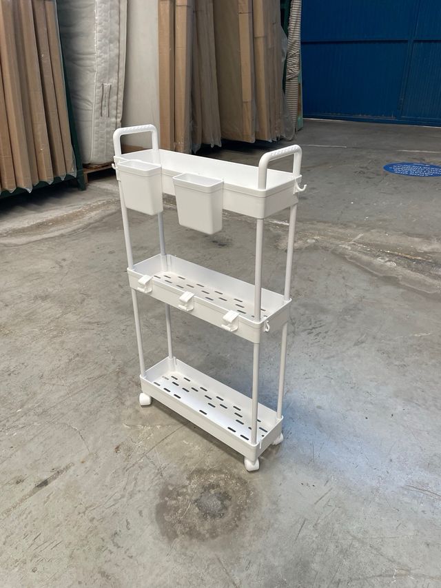 Carrello di stoccaggio bianco a 3 livelli. Rif. 105.