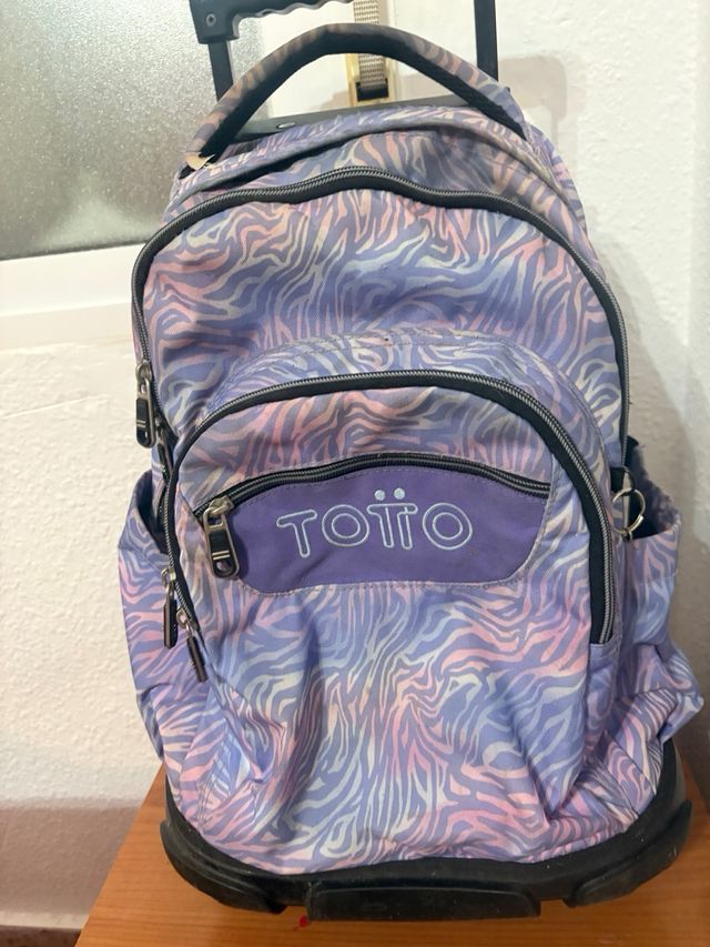Mochila Totto Ruedas Diseño Cebra