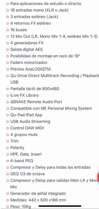 Mixer digitale Allen & Heath QU-16