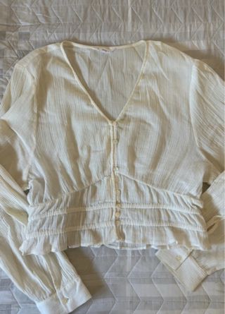 Blusa Mango Teen Blanca Botones