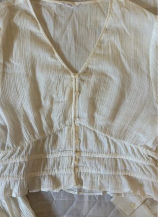 Blusa Mango Teen Blanca Botones