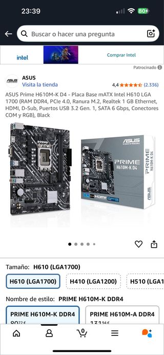 Placa Base ASUS Prime H610M-K D4