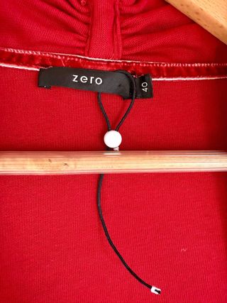 Cardigan rosso Zero nuovo lungo tasche S