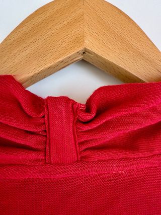 Cardigan rosso Zero nuovo lungo tasche S