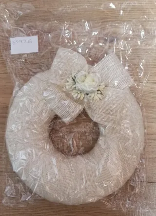 Aro alfileres boda beige y blanco