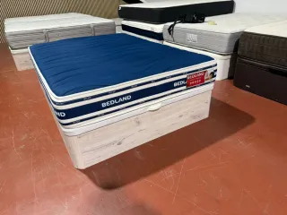 Cama canapé madera blanco 135x190 + colchón