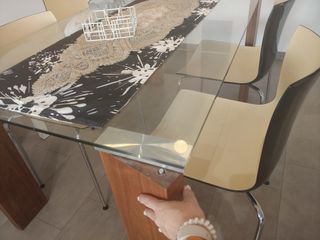 Mesa de cristal para 6 personas