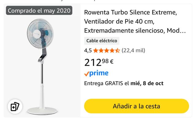 Ventilador Rowenta Turbo Silence Extreme