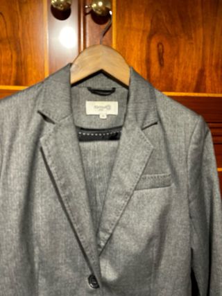 Traje chaqueta gris espiga T38