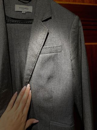 Traje chaqueta gris espiga T38