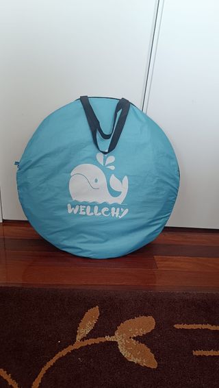Tienda de playa para bebé con piscina