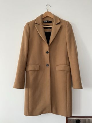 Abrigo lana beige