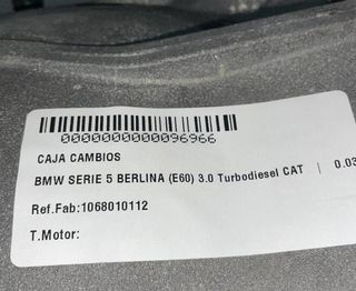 Caja cambios bmw 1068010112 serie 5 berlina 96966