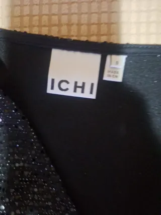 Vestido fiesta ICHI negro plateado