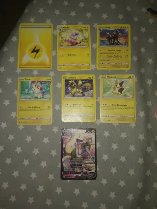 Lote 7 cartas Pokémon: Flaaffy, Luxray, Zeraora, M