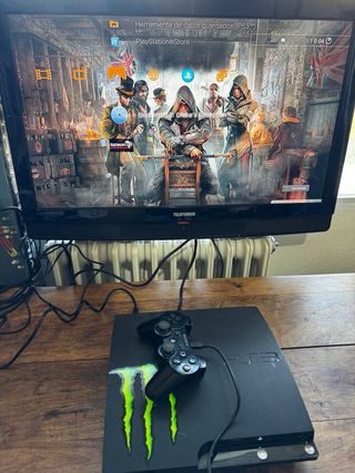 PS3 Slim Negra + Mando + 3 Juegos