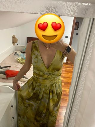 Vestido fiesta seda verde T38-40