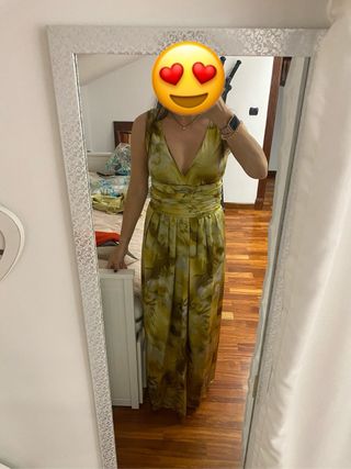 Vestido fiesta seda verde T38-40