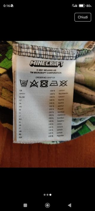 Maglia Minecraft maniche lunghe cotone