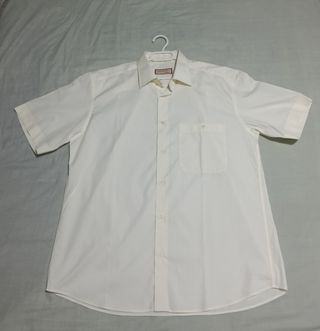 Camisa manga corta beige