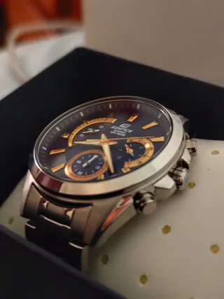 Reloj Casio Edifice 5490 Cronógrafo Azul Dorado 