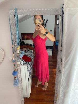 Vestido rosa fiesta T38 un solo uso