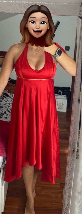 Vestido rojo fiesta hecho a medida T40