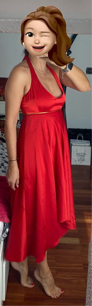 Vestido rojo fiesta hecho a medida T40