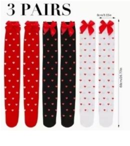 3 Pares Medias Altas Mujer Corazón