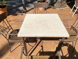 Mesa y 4 Sillas Jardín Hierro Forjado