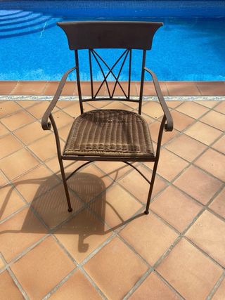 Mesa y 4 Sillas Jardín Hierro Forjado