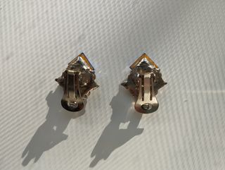 Pendientes vintage cristal azul y brillantes