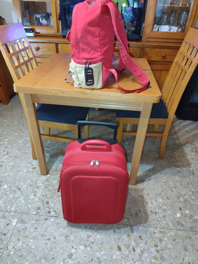 MALETA DE CABINA CON RUEDAS
 BRAZO EXTENSIBLE ROJA