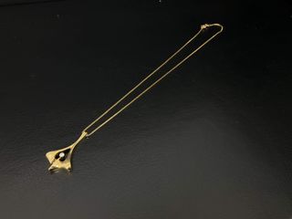 cadena oro 18k con piedra con diamante 20cm