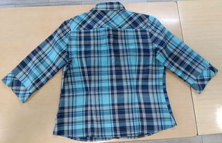 Camisa CANDA cuadros azul y turquesa