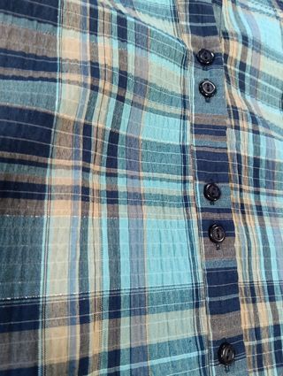 Camisa CANDA cuadros azul y turquesa
