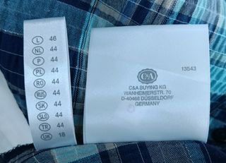 Camisa Cuadros Azul Turquesa CANDA Talla 46/48