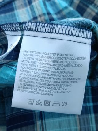 Camisa Cuadros Azul Turquesa CANDA Talla 46/48